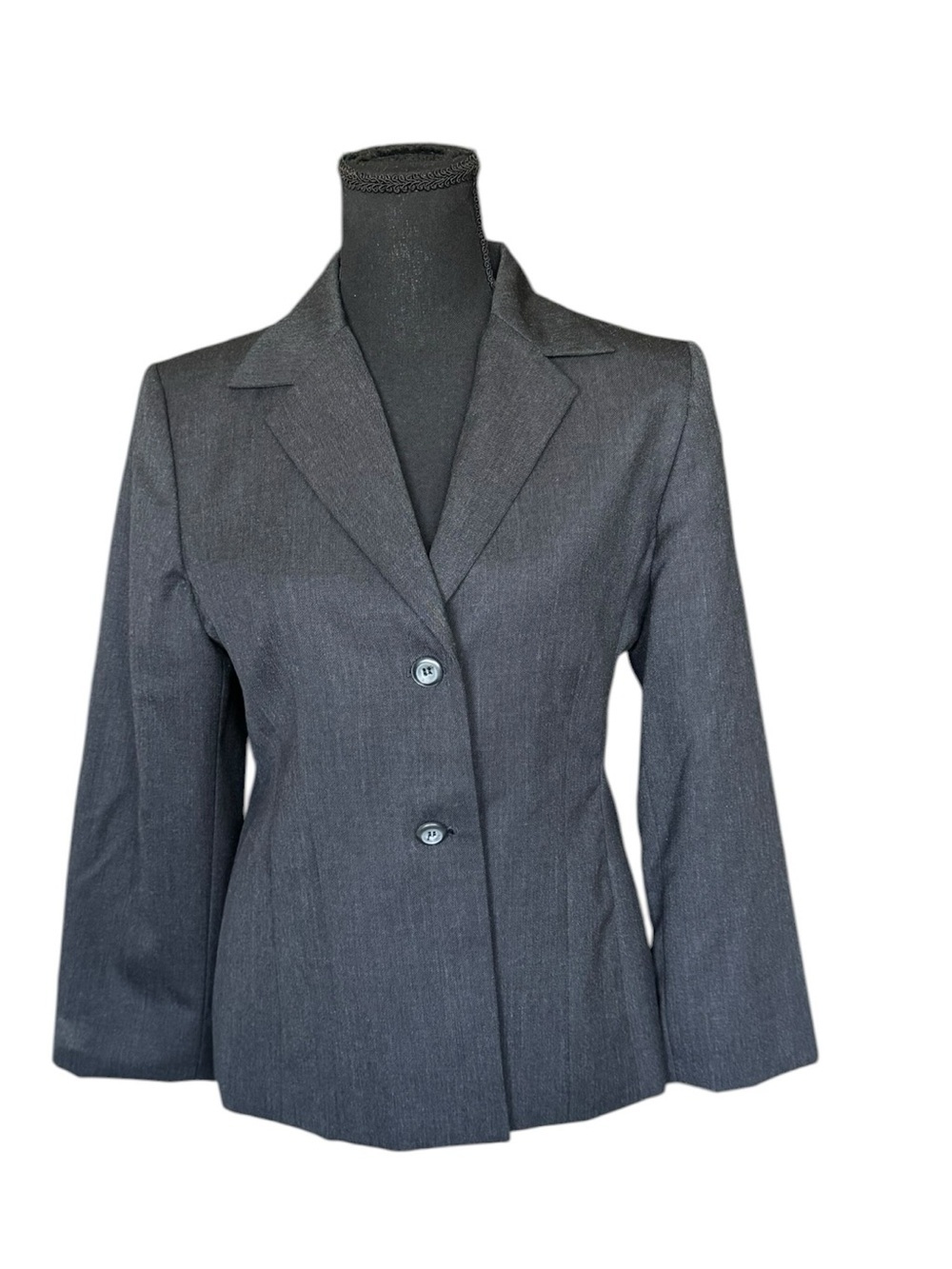 Pendleton Wool Blazer Sz 8 Gray Tailored Career Core Quiet Luxury Jacket
